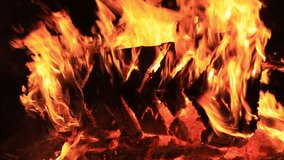 Video for viral youtube relating to sensory relaxation for neurodivergence people requiring visual sensory input. WITH SOUND  Close-up video of a burning picnic bench. Guy Fawkes bonfire