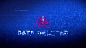 Data Deleted Text Digital Noise Glitch Effect Tv Screen Loop Background. Login and Password With System Error Security ,Hacking Alert , Cyber Crime Attack Computer Error Distortion Message . - Powered by Shutterstock - Get 15% off with code: PIKWIZARD15