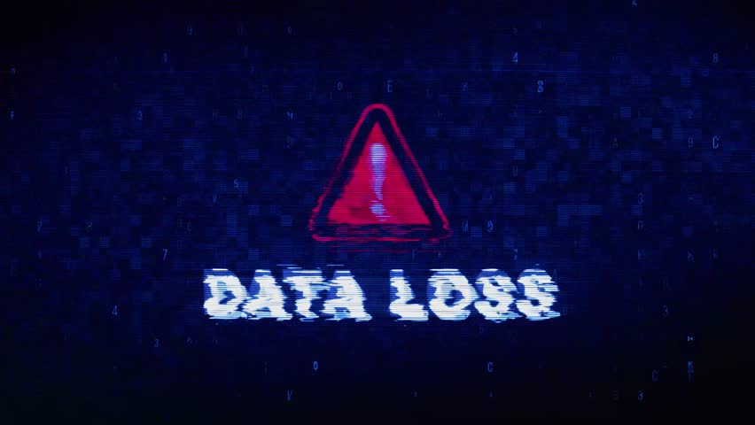 Data Loss Text Digital Noise Glitch Effect Tv Screen Loop Background. Login and Password With System Error Security ,Hacking Alert , Cyber Crime Attack Computer Error Distortion Message .