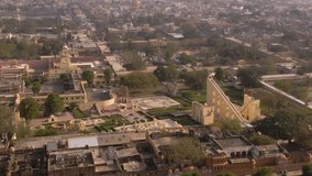 Pink city in Jaipur, 4k aerial drone footage