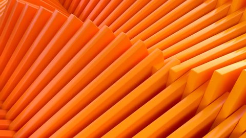 Abstract background with orange twisting square shapes. Geometric concept with colorful moving planes. Motion design. Smooth hypnotic pattern. 3d loop animation. Seamless composition. 4K UHD