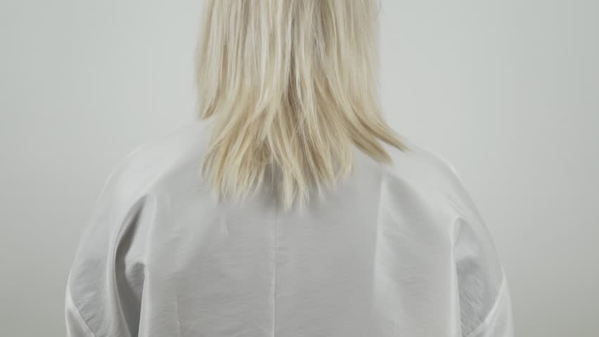 Women blonde hair behind shot finished 4K