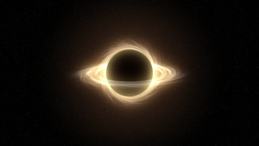 Supermassive black hole in outer space, computer graphic simulation of black hole | Shutterstock HD Video #1028068964