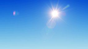 Day to night timelapse seamless loop. Sun rises and sets in the clear blue sky with lens flares in the day, then stars shine and twinkle in the night. Looping 3D animation in this natural background. - Powered by Shutterstock - Get 15% off with code: PIKWIZARD15