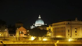 Glitch effect. Sant'Angelo. Zoom. Night. Rome, Italy