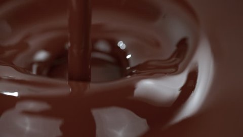 Super Slow Motion Shot of Pouring Meldet Chocolate at 1000fps.