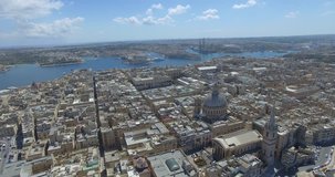 [4k] Valletta city sky view, 
for documents, broadcasting, travel video source, uncolorgrading secen