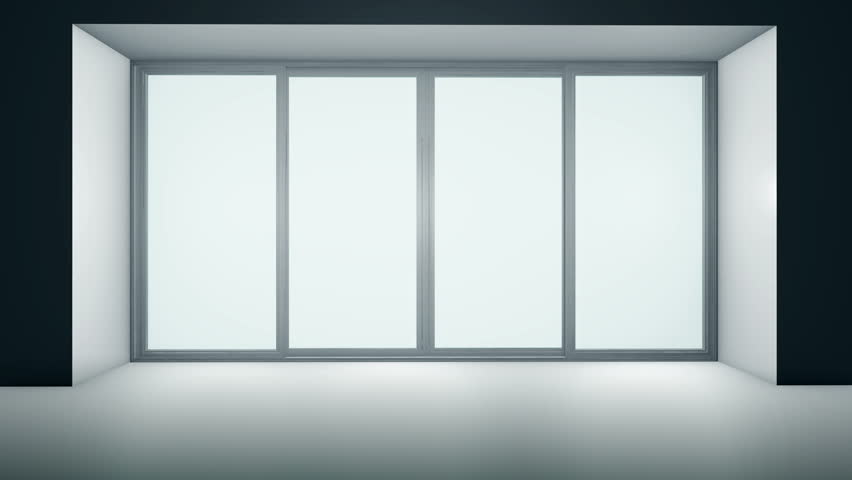 Double sliding automatic glass doors in night interior. Entrance or exit to supermarket, train station or office. Realistic 3d animation with alpha matte. Royalty-Free Stock Footage #1028097407