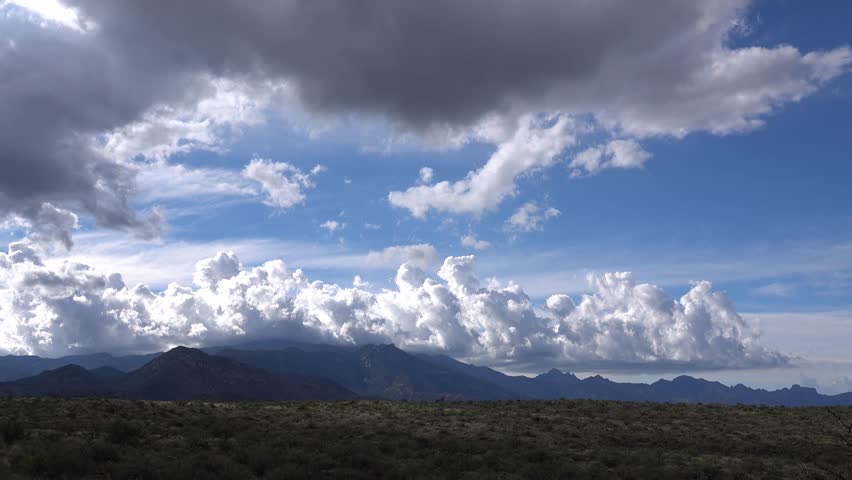 Catalina Foothills in Arizona with Slow Moving Clouds