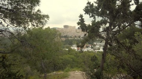 4K- Walk And Panoramic View To Parthenon Acropolis, Athens, Greece, Europe