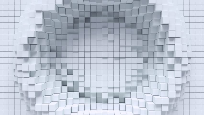 Abstract background with white moving cubic surface. Royalty-Free Stock Footage #1028117639