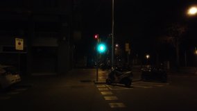 Street in Barcelona.Spain. 4k Video