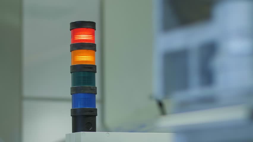 machine production line indicator alarm warning Stock Footage Video ...