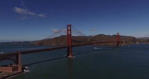 Famous Golden Bridge in San Francisco - Stock Footage DOLLY RIGHT Clean Day 