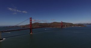 California Aerial San Francisco Drone Flight. PULL BACK Establishing Shot Stock Footage Airflow Creations | Golden Bridge, San Francisco: Silicon Valley's famous bridge aerial photo.