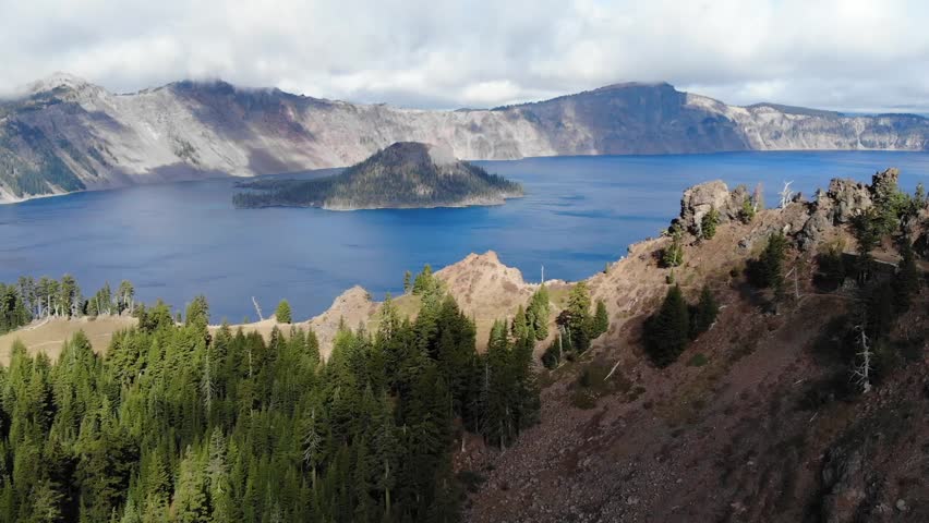 Cloud shadows at crater lake Oregon
