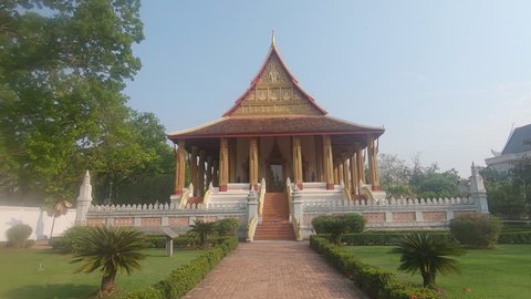VIENTIANE, LAOS - MARCH 2019; Haw Pha Kaew Temple