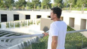 mature man waiting his girlfriend and watching far away to dawn / urban park - Powered by Shutterstock - Get 15% off with code: PIKWIZARD15