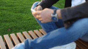 mature man waiting his girlfriend and watching far away to dawn / urban park - Powered by Shutterstock - Get 15% off with code: PIKWIZARD15
