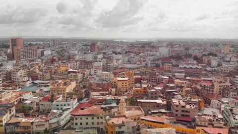 The old town of Mombasa, Kenya. Aerial shots.