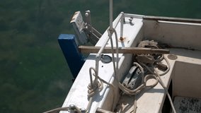 Old wooden boat in Dalmatia, Croatia, Filmed on a sunny day, 4K Video

