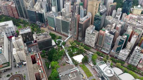 Tsim Sha Tsui, Hong Kong 22 April 2019: Top view of Hong Kong city