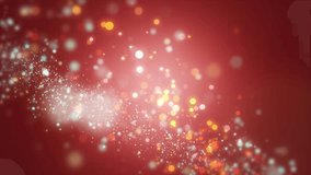 Background red movement. Universe red dust with stars on black background. Motion abstract of particles. VJ Seamless loop. 4k