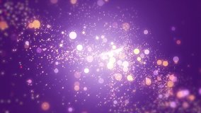 Background violet movement. Universe magenta dust with stars on black background. Motion abstract of particles. VJ Seamless loop. 4k