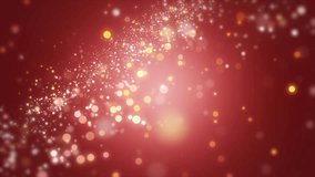 Background red movement. Universe red dust with stars on black background. Motion abstract of particles. VJ Seamless loop. 4k
