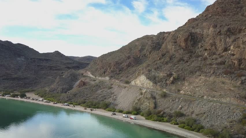 Overhead aerial view of many Rv