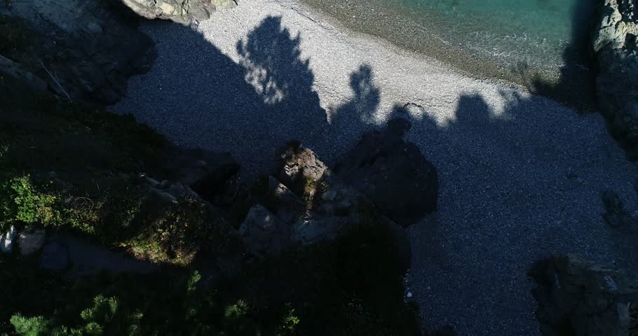 Aerial view of a little beach at Igidae Park in Busan, South Korea