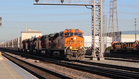 City of Commerce CA / USA April 12, 2019: City of Commerce train station and rail yard