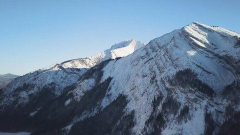 ARIEAL: 4K Drone shot of Canadian Rocky Mountains. Mountain Drone Ariel footage near Banff, Canmore, Jasper, Lake Louise, Canadian Rocky Mountains.