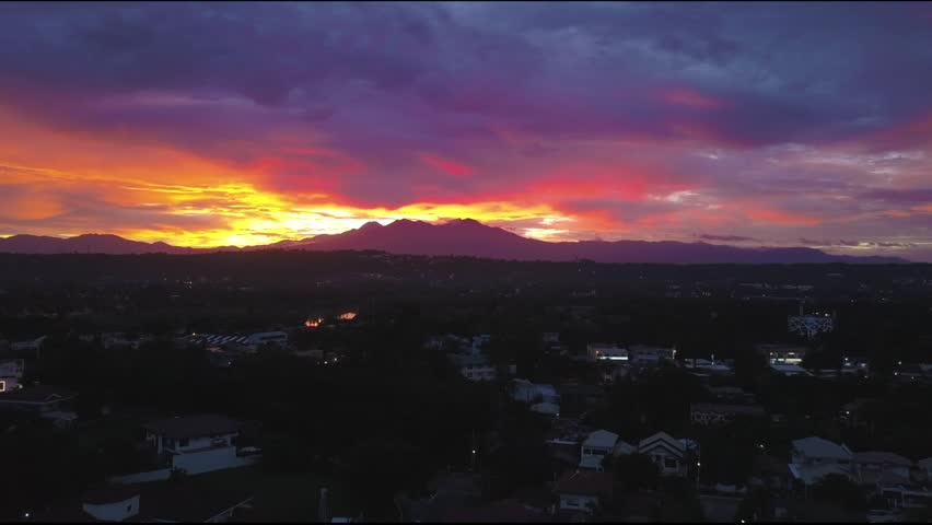 beautiful sunset in the city