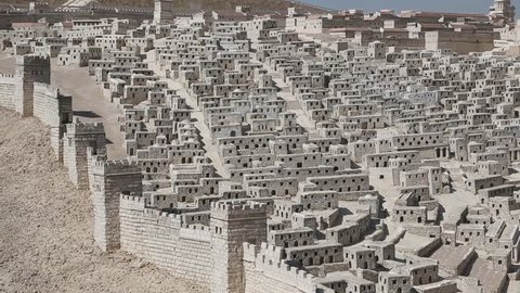 JERUSALEM, ISRAEL - OCTOBER 13, 2018: The Model of Jerusalem in the Second Temple Period.