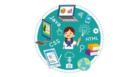 E-Learning Concept animation - Japanese female high school student - Powered by Shutterstock - Get 15% off with code: PIKWIZARD15