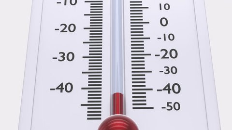 Extreme close up at thermometer with increasing temperature.
Animation of red indicator on thermometer going up.