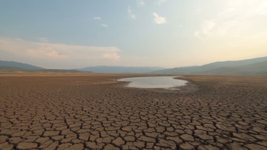 Water crisis, River and lake dry after climate change impact at Asia's summer Royalty-Free Stock Footage #1028247440
