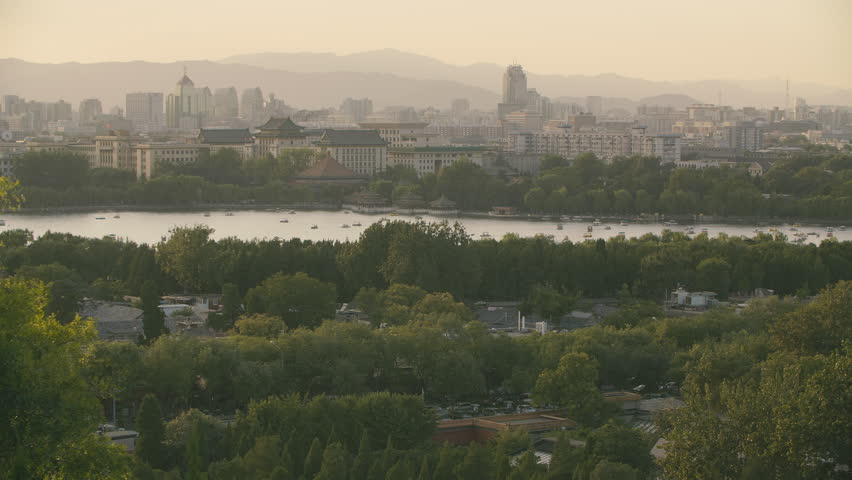 Beijing cityscape panorama traditional houses