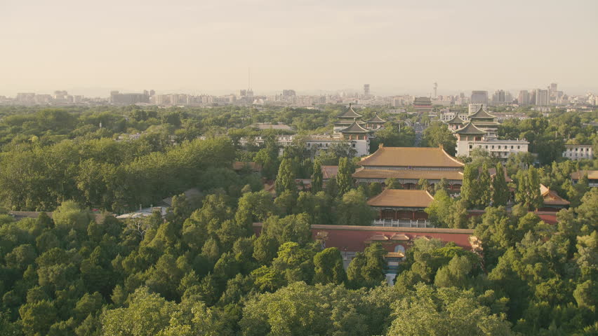 Beijing cityscape panorama traditional houses