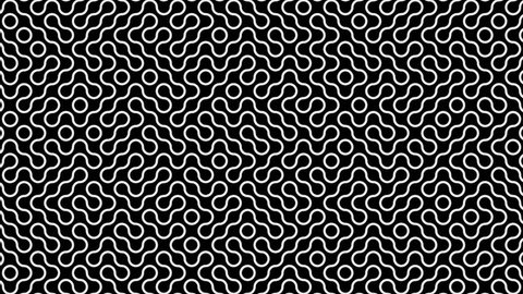 Fractal seamless looped animation circles pattern. Truchet curved tiled background. Geometric irregular backdrop