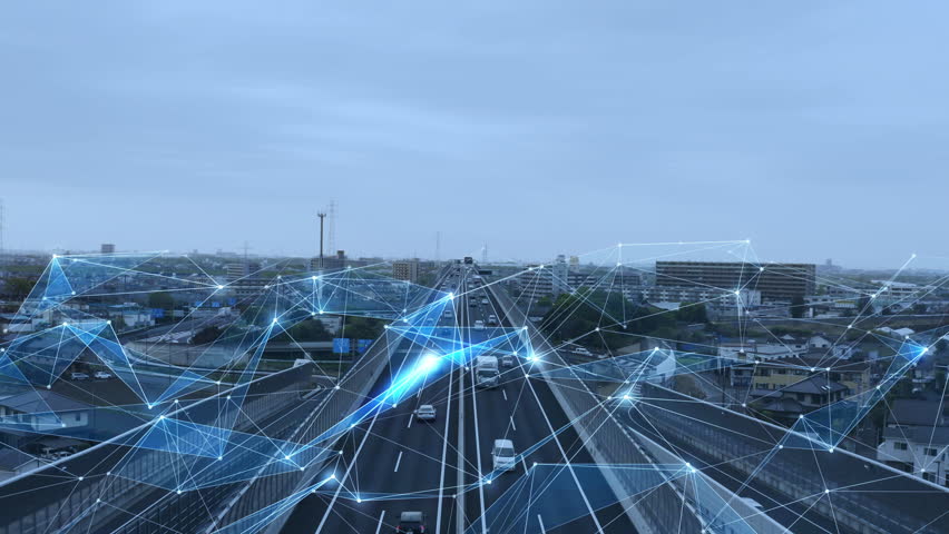 Transportation and technology concept. ITS (Intelligent Transport Systems). | Shutterstock HD Video #1028276756