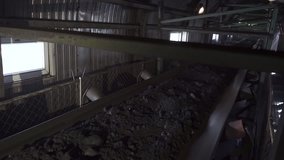 coal enrichment at the plant. coal conveyor. coal mine
