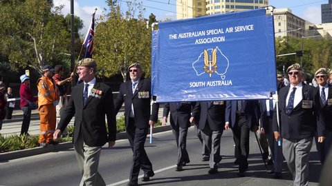 War Veterans Parade on Anzac Day 2019 Adelaide South Australia