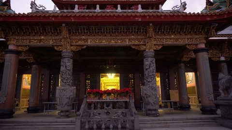 Hongludi Nanshan Fude Temple in Taipei, Taiwan, China - December 2018