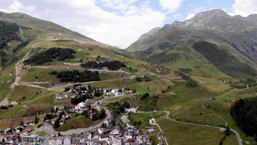Alps village from air