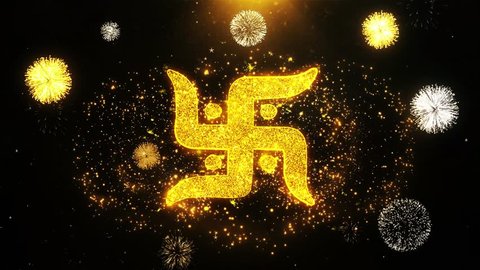 Swastika Symbol Text Sparks Particles Reveal Stock Footage Video (100% ...