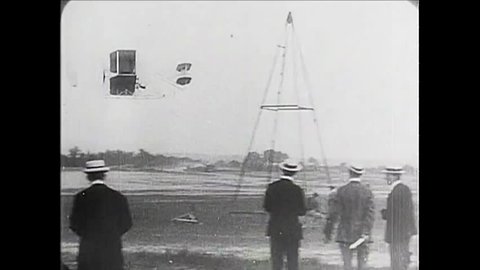 CIRCA 1900s - Orville and Wilbur Wright pioneer flight at Le Mans, France in 1908.