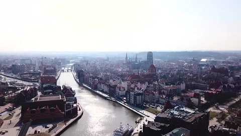 Drone flying above the oldtown