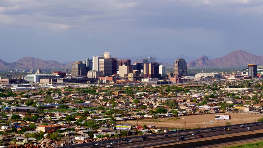 Camelback Mountain Behind the Phoenix Skyline